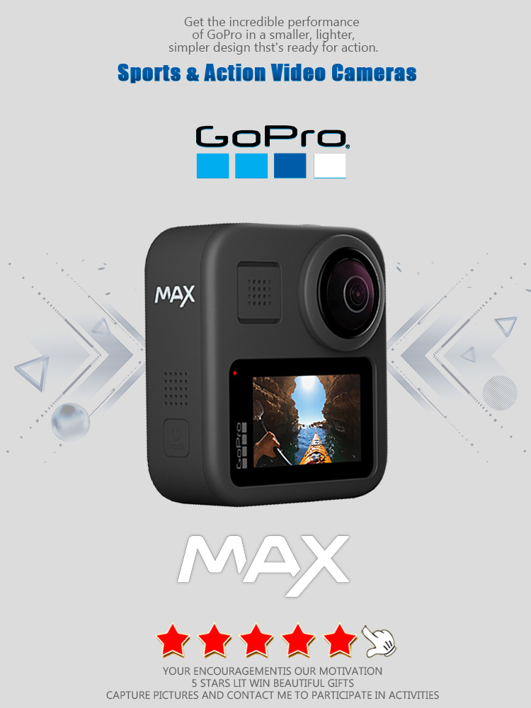 Photography Grid - กล้องแอคชั่น GoPro MAX 360 พร้อมหน้าจอสัมผัส วิดีโอทรงกลม