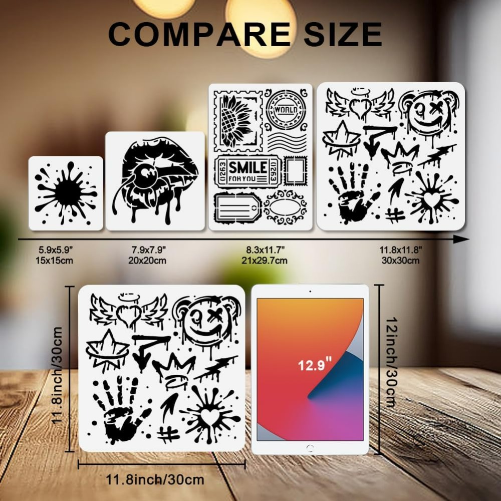 ลายฉลุกราฟฟิตีสำหรับวาดภาพ ขนา - Photography Techniques บทวิจารณ์และราคา