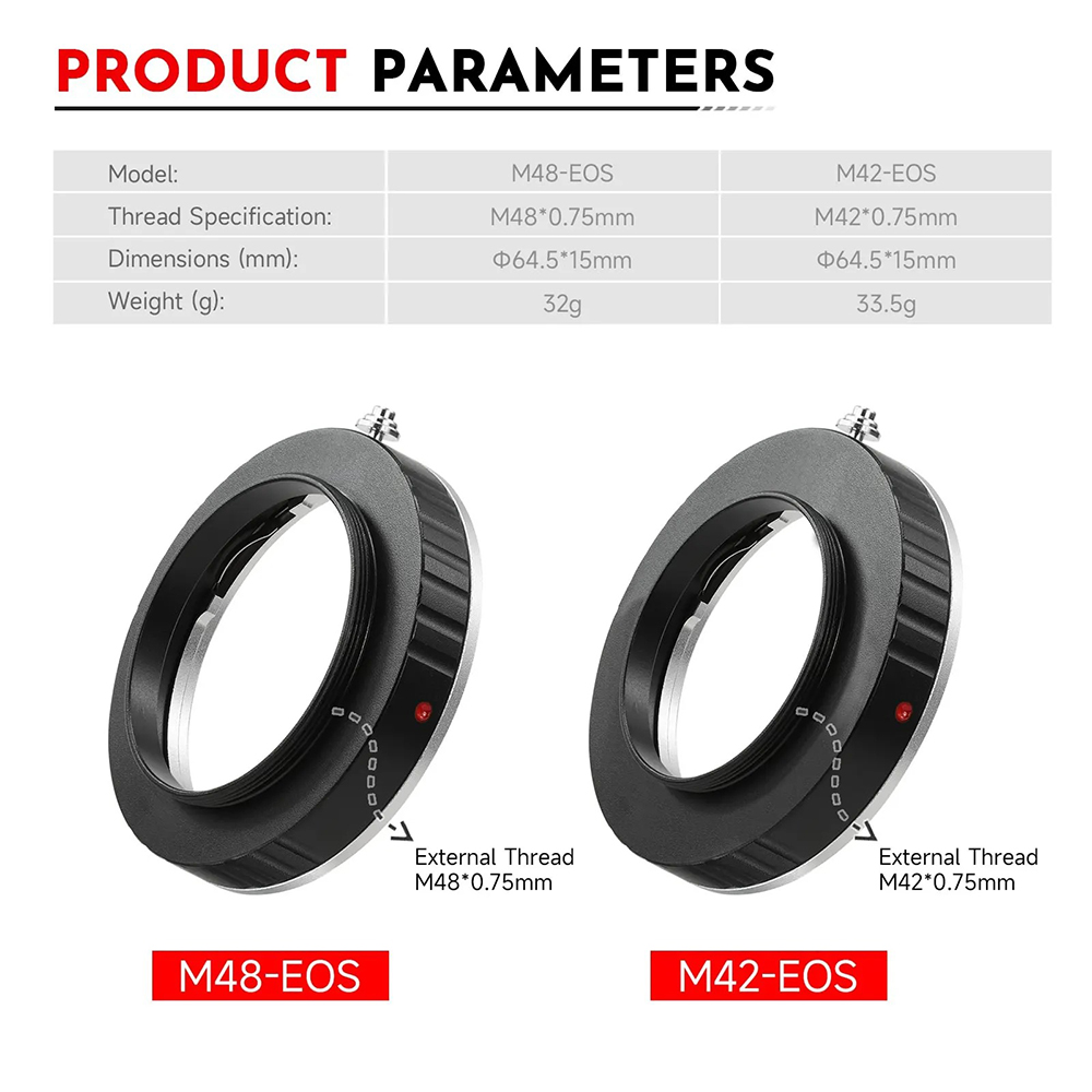 EYSDON M42/ M48 ถึง EOS กล้องอ - Lens Adapter Ring บทวิจารณ์และราคา